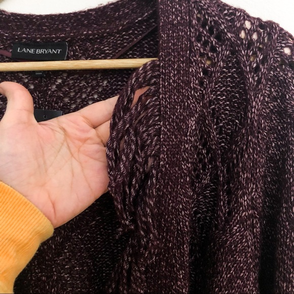 NEW Lane Bryant Fringe Plum Duster Cardigan 4X - Picture 4 of 15